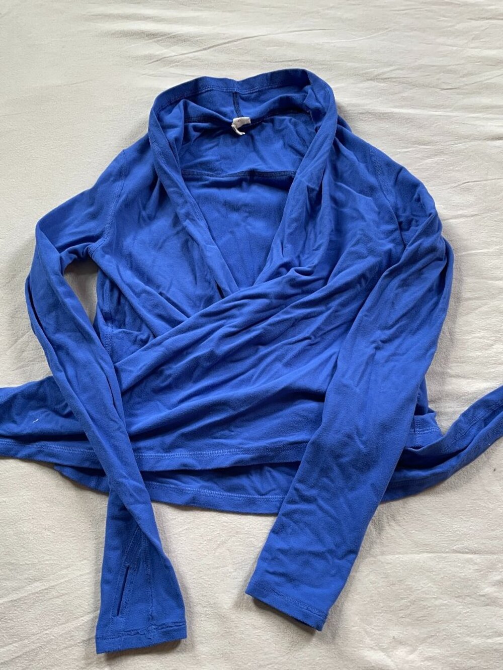 Ivivva Bright Royal Blue Wrap-Style Long Sleeve Top Girls 10